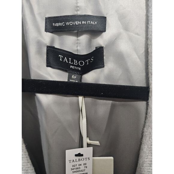Talbots Gray Italian Woven Wool Blend Luxe Workwear Office Blazer Women's 6p NWT - Picture 5 of 8